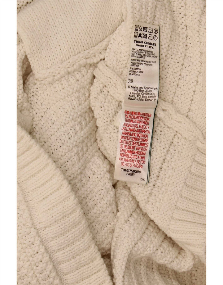 Suéter cardigã feminino Marks & Spencer UK 16 grande off white