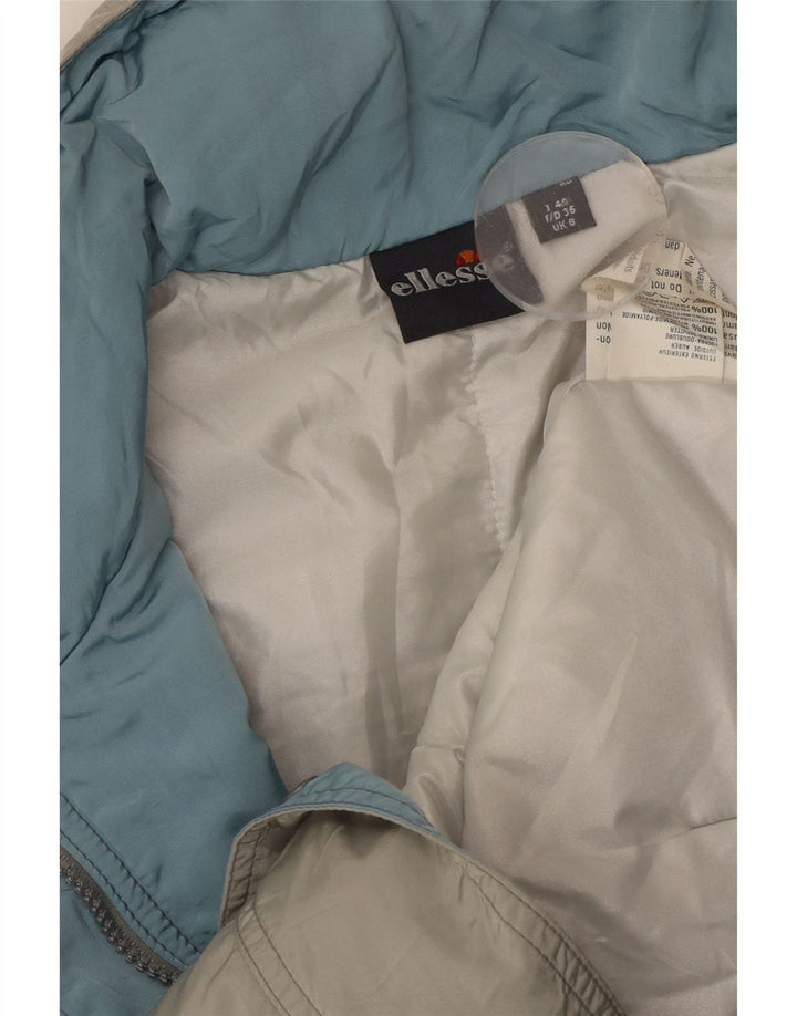 Jaqueta feminina Ellesse com capuz grande e acolchoada UK 8 pequena poliamida cinza