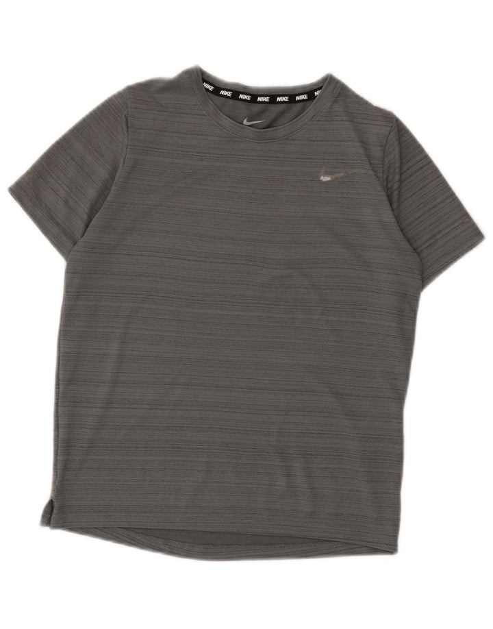 Camiseta Nike Boys Dri Fit Top 10-11 Anos Cinza Médio Listrado Poliéster