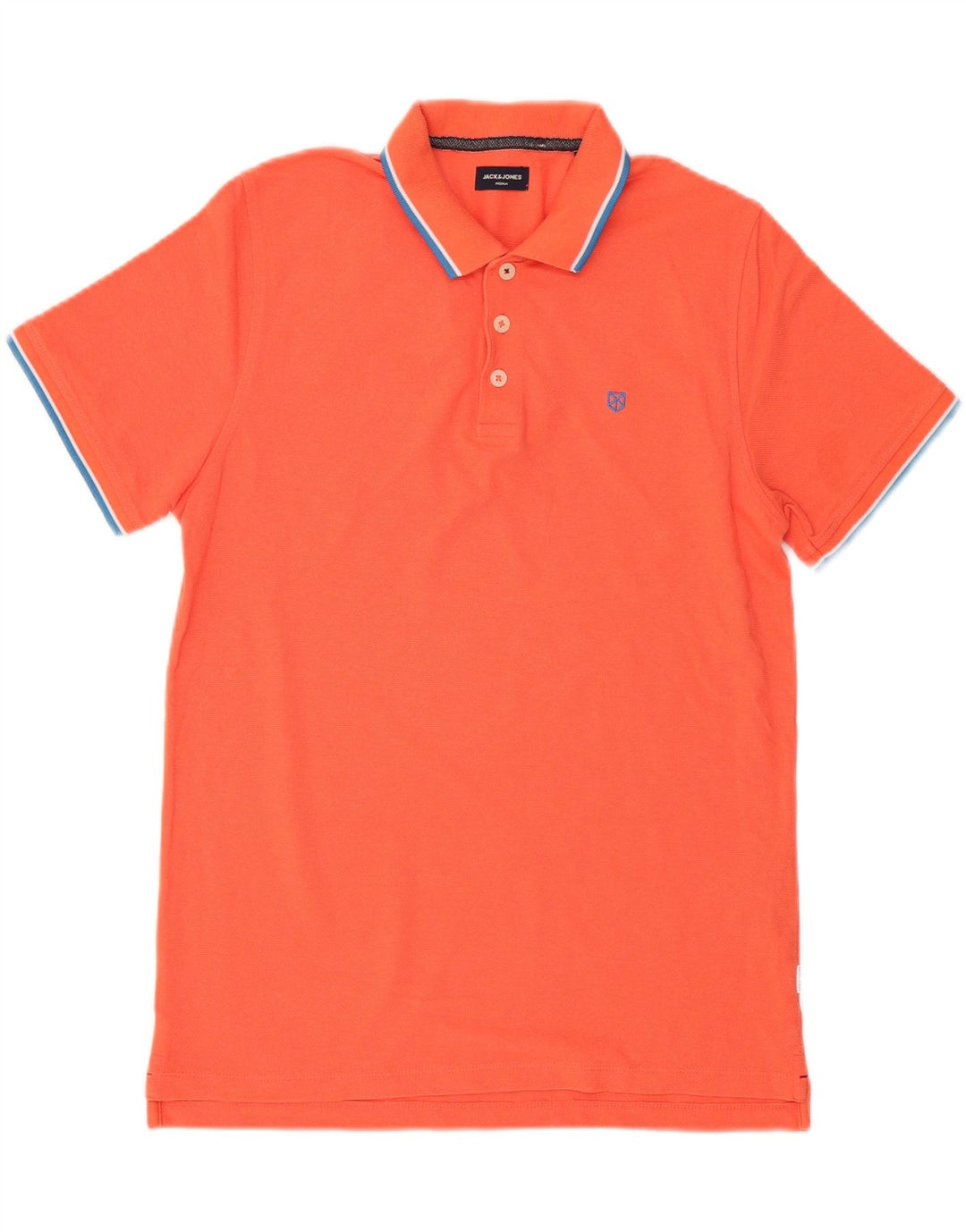 Camisa polo masculina JACK & JONES grande algodão laranja