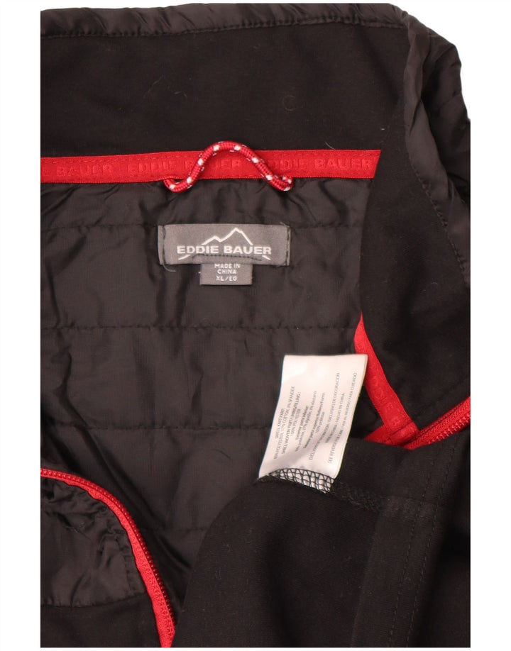 Eddie Bauer Suéter masculino com zíper e gola XL poliéster preto