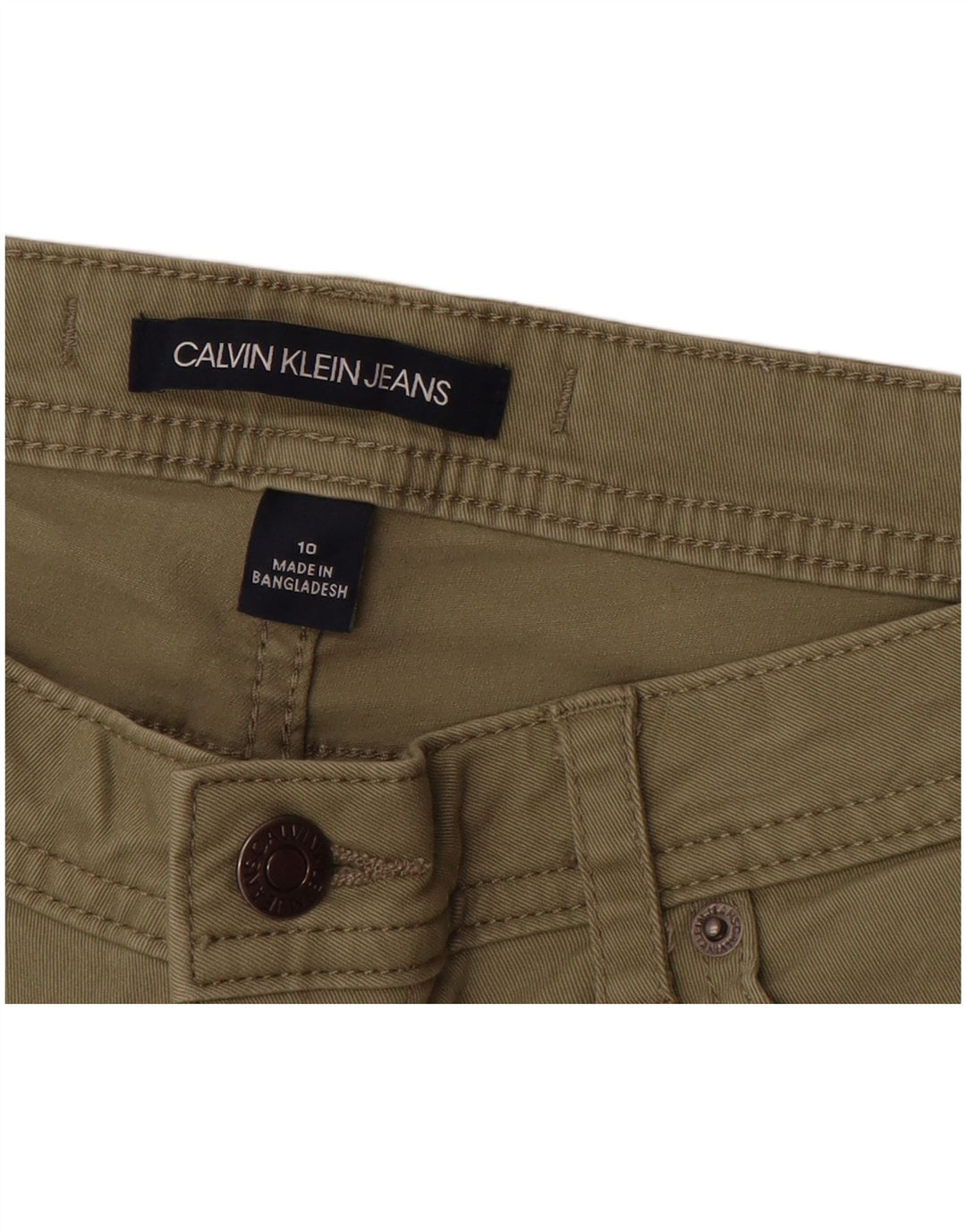 Calça casual feminina CALVIN KLEIN EUA 10 grande W30 L27 verde