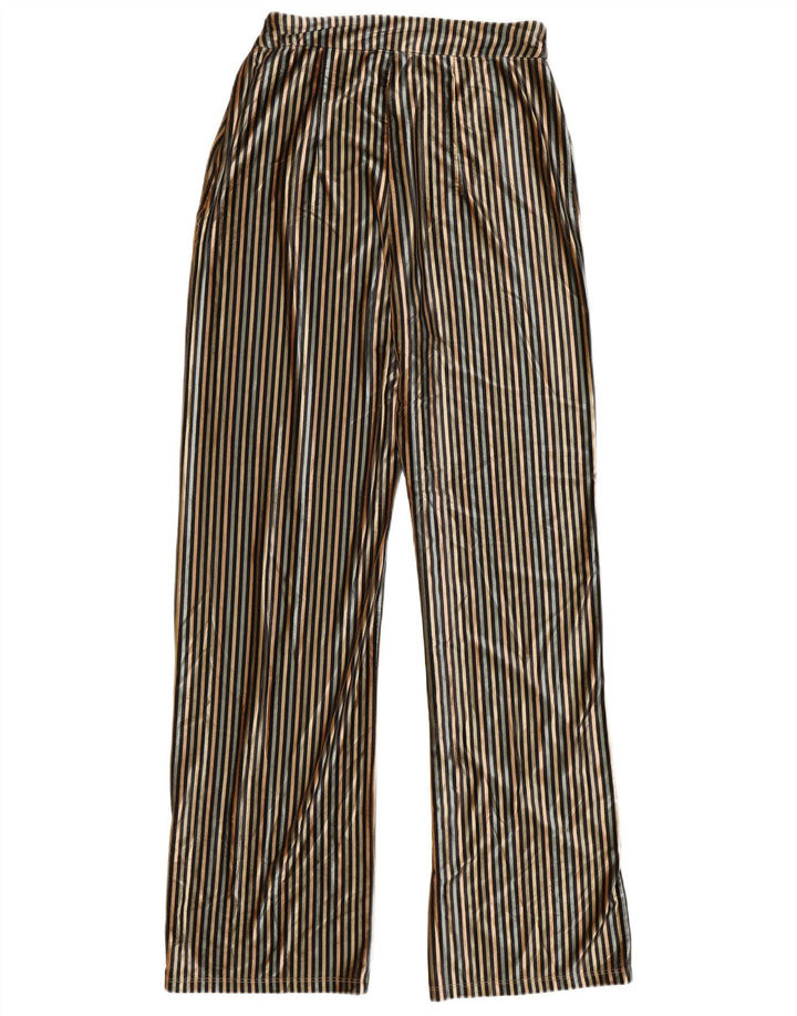 Zara Calça feminina de cintura alta média W28 L32 listrada multicolorida