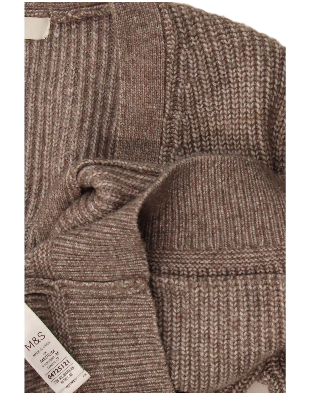 Suéter cardigã feminino grande Marks & Spencer Reino Unido 14 cinza médio manchado
