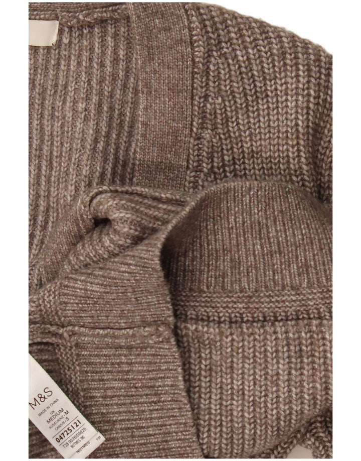 Suéter cardigã feminino grande Marks & Spencer Reino Unido 14 cinza médio manchado