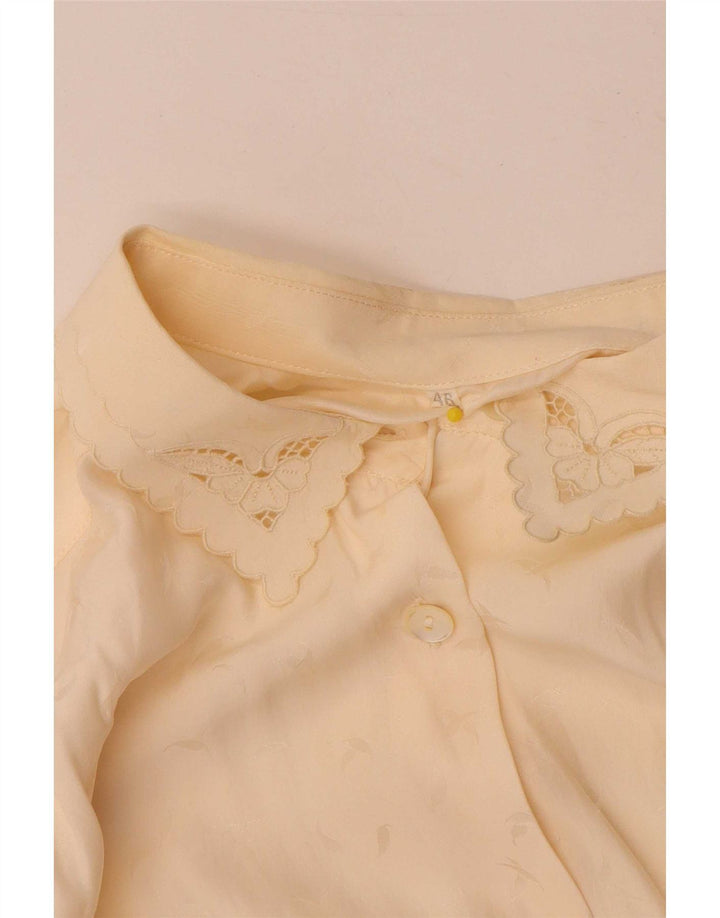Blusa feminina vintage IT 46 grande seda branca