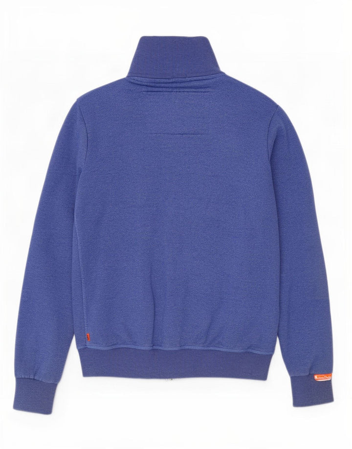 Superdry Mens Treino Top Jacket Pequeno Algodão Azul
