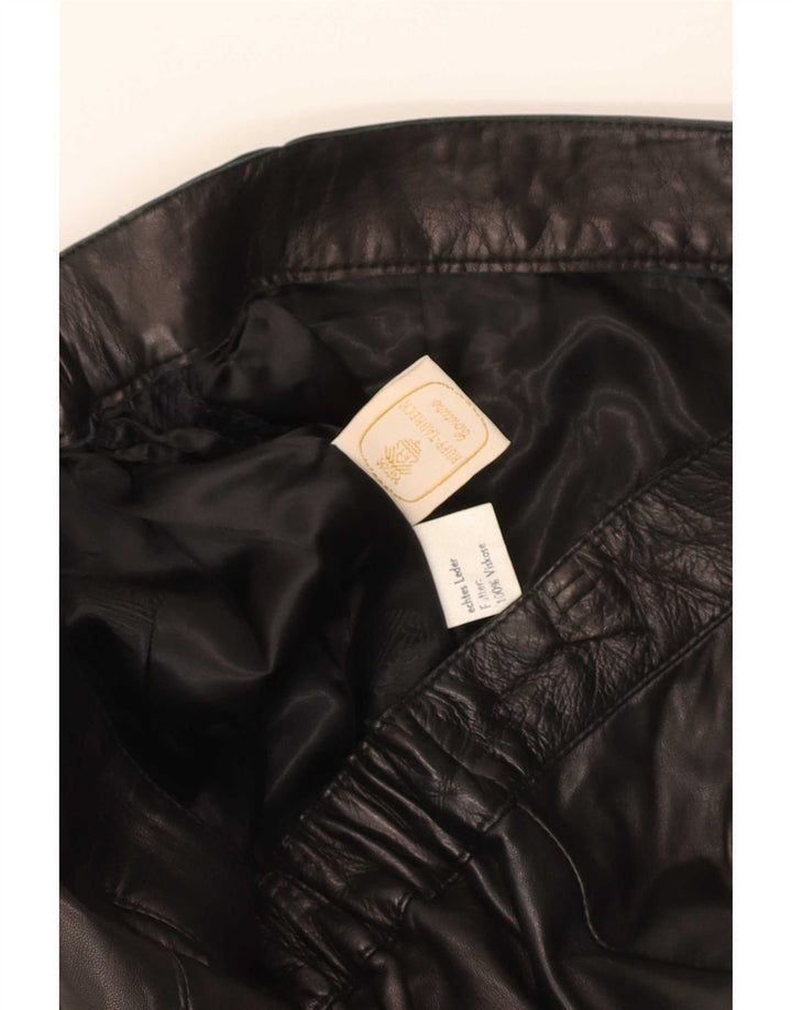 Saia de couro feminina vintage W32 grande couro preto