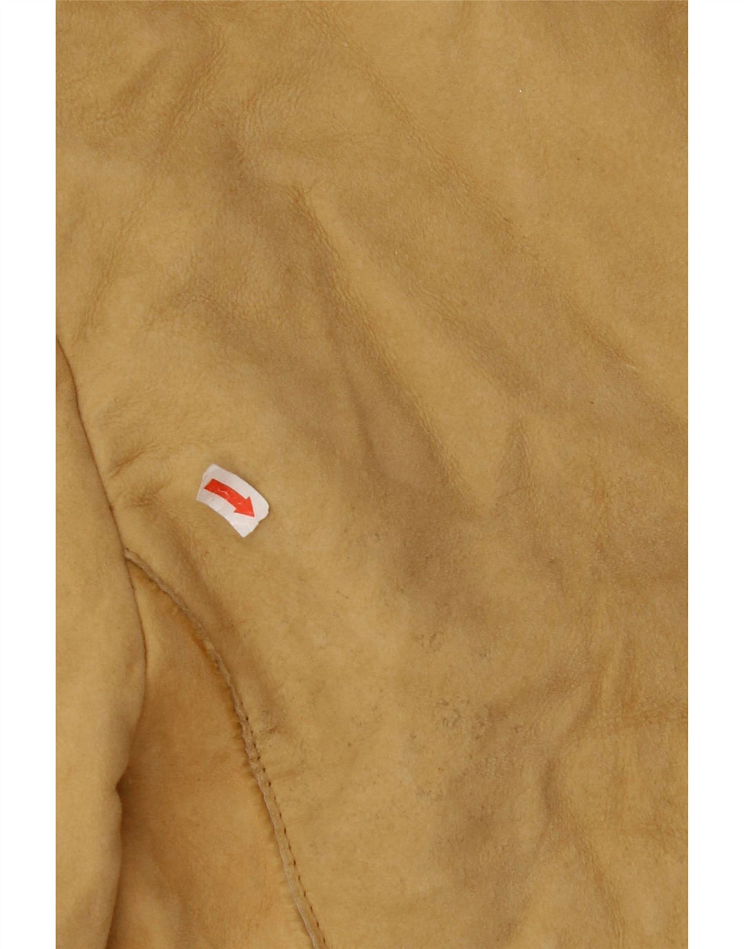 Casaco feminino VINTAGE de shearling IT 44 couro bege médio