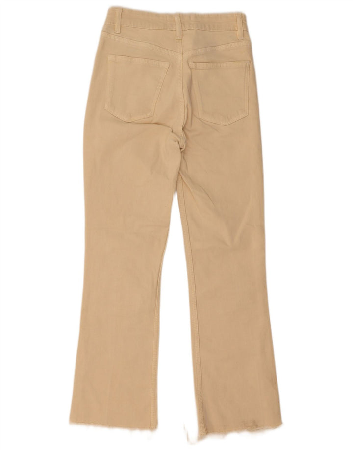 Calça jeans feminina Zara Bootcut EU 34 2XS W24 L27 Bege