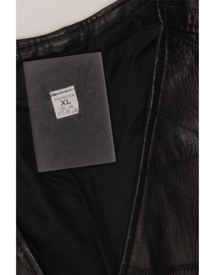 Colete de couro masculino VINTAGE XL preto