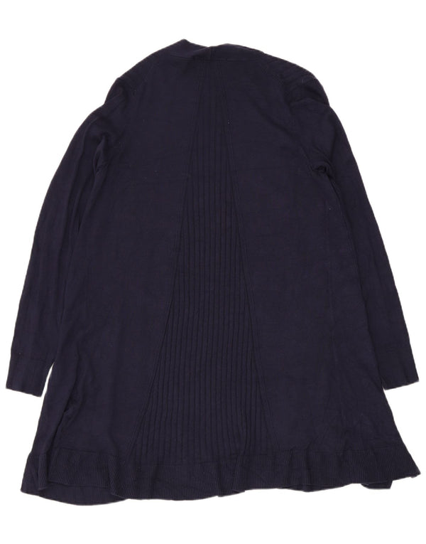 Suéter cardigã aberto com palangre feminino Marks & Spencer Reino Unido 10 pequeno azul marinho