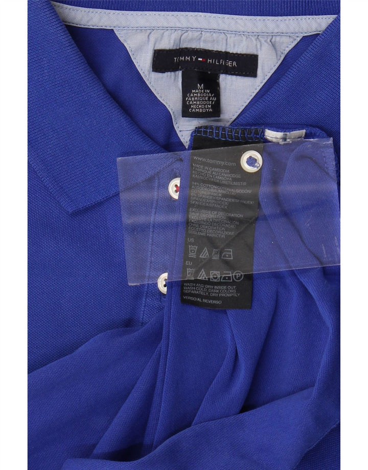 Camisa polo feminina TOMMY HILFIGER Reino Unido 12 algodão azul médio