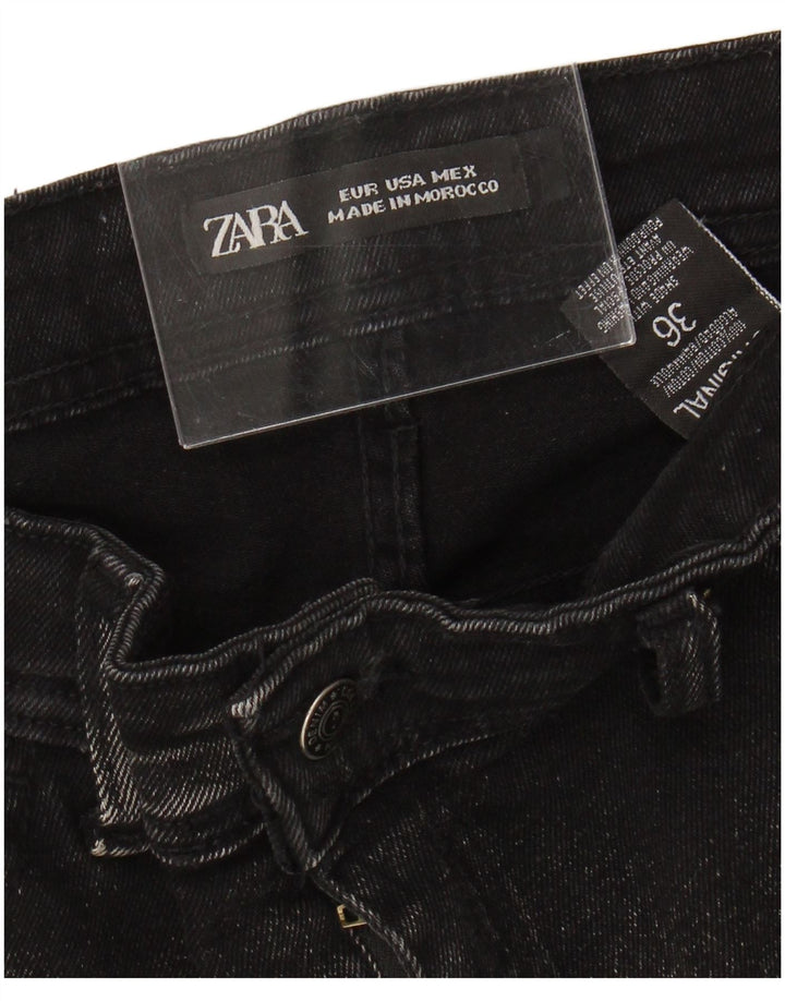 Zara Jeans skinny masculino desgastado W36 L25 algodão preto