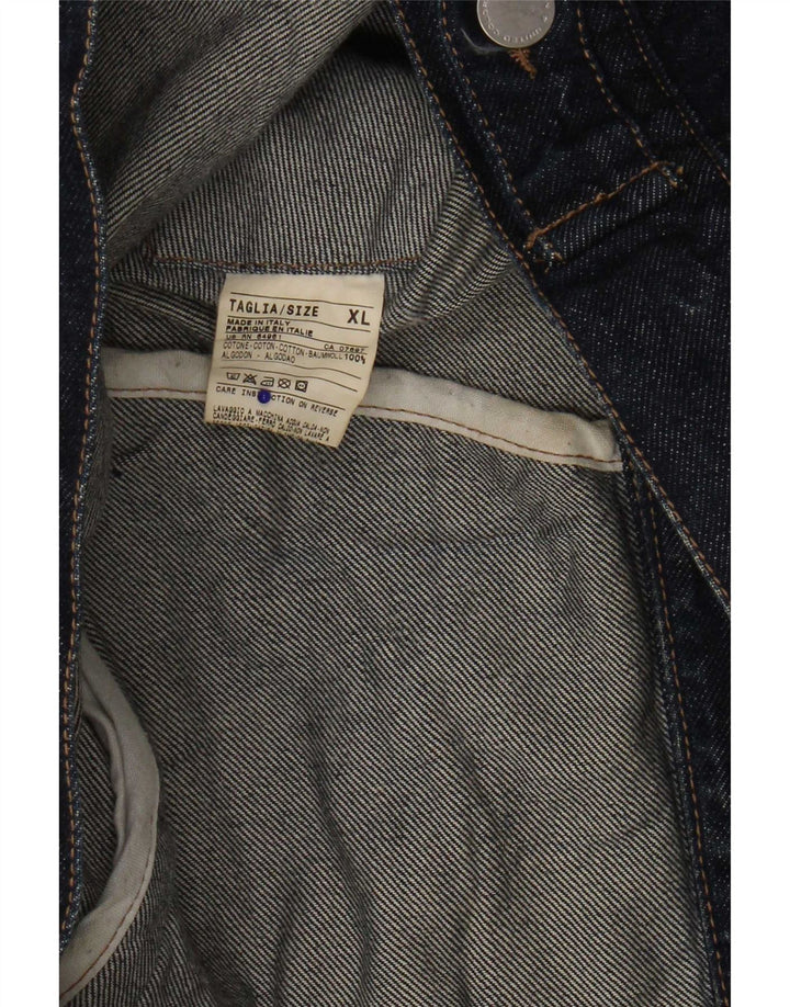 Jaqueta jeans feminina Benetton UK 18 XL azul marinho