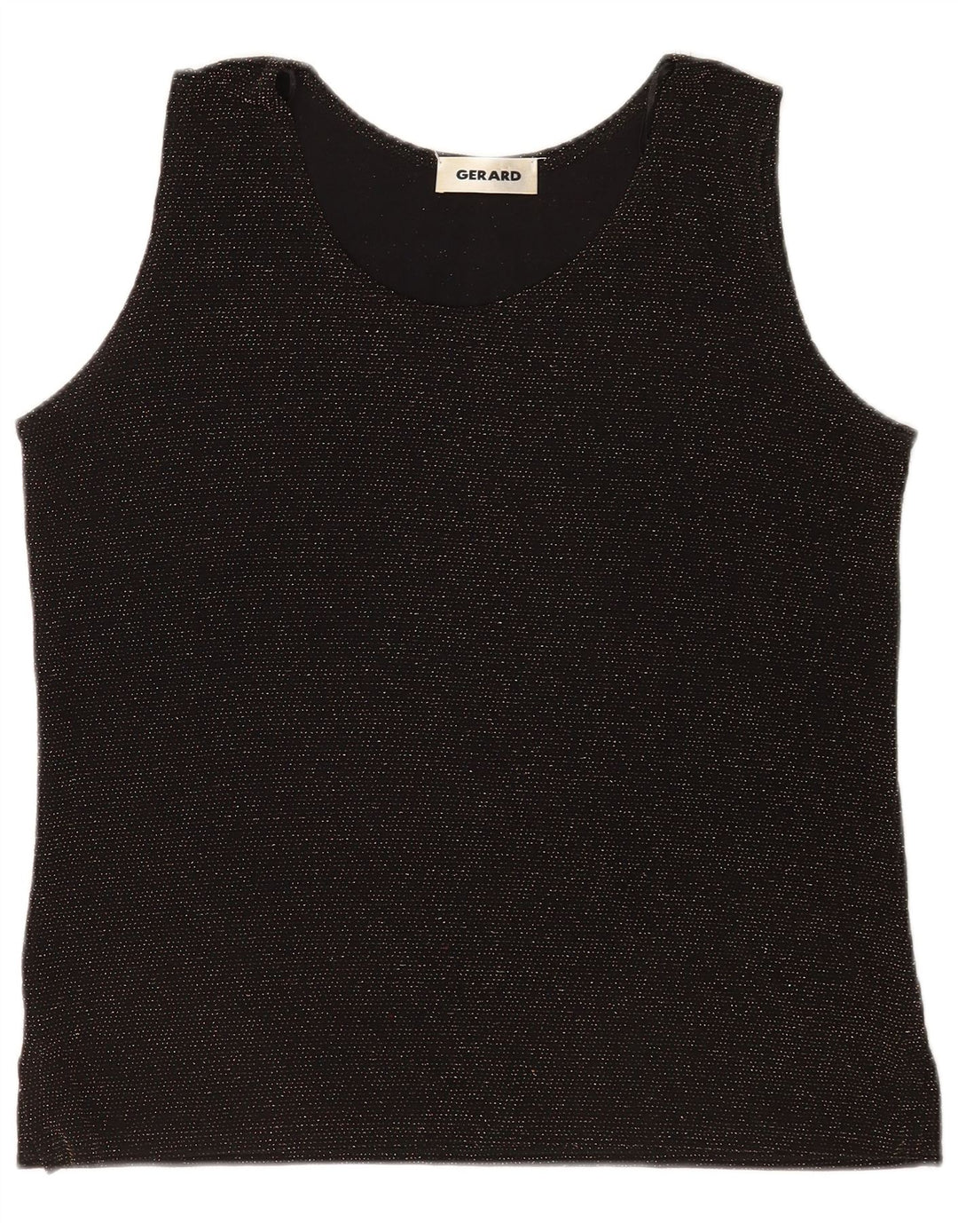 Blusa feminina sem mangas Gerard UK 14 médio preto manchado