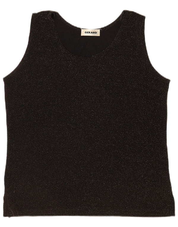 Blusa feminina sem mangas Gerard UK 14 médio preto manchado