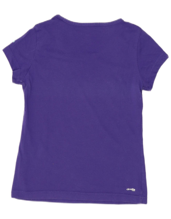 Camiseta Adidas Girls Climalite Graphic Top 11-12 Anos Algodão Roxo