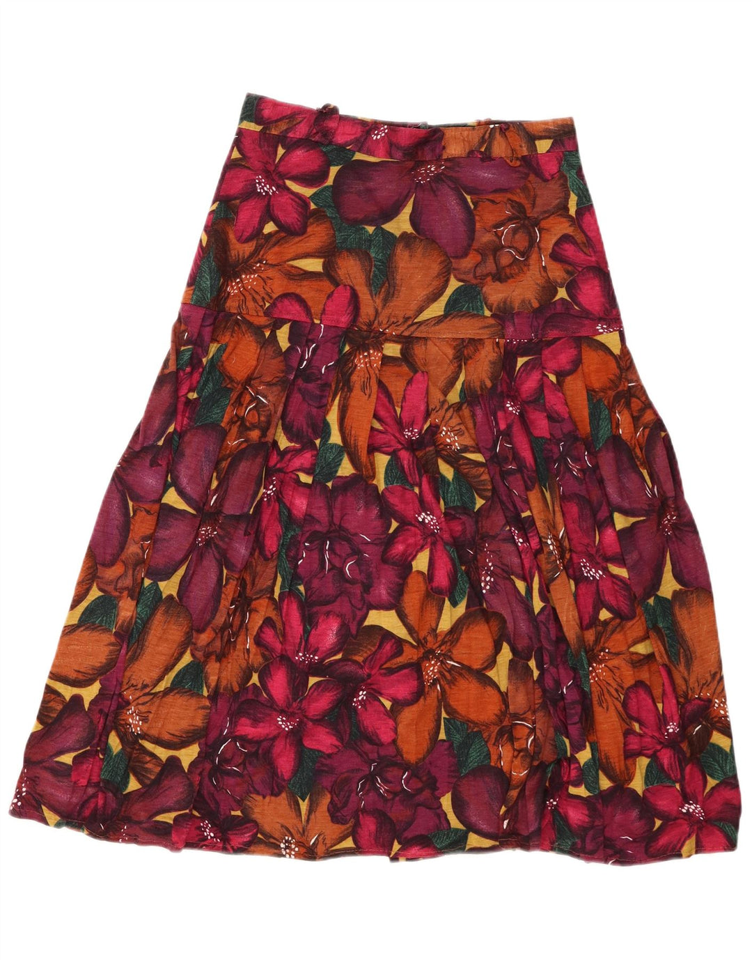Saia feminina vintage linha A IT 42 médio W26 floral multicolorido