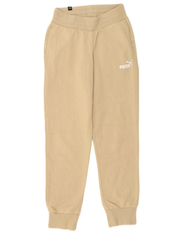 Calça de treino feminina Puma Joggers UK 2 2XS algodão bege