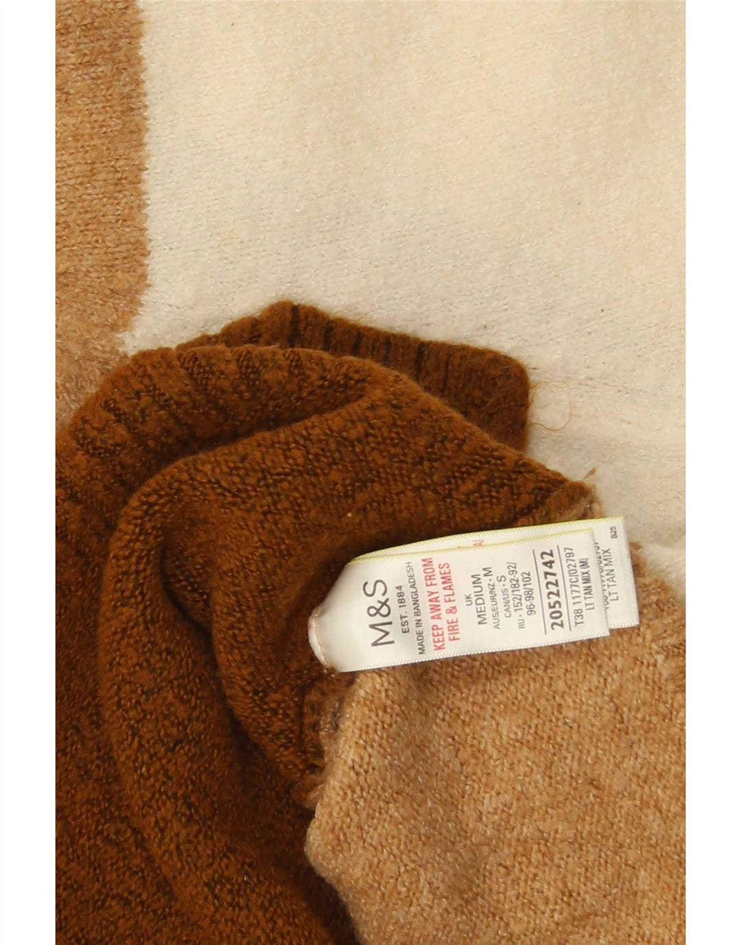 Suéter feminino Marks & Spencer com gola redonda Reino Unido 12 marrom médio