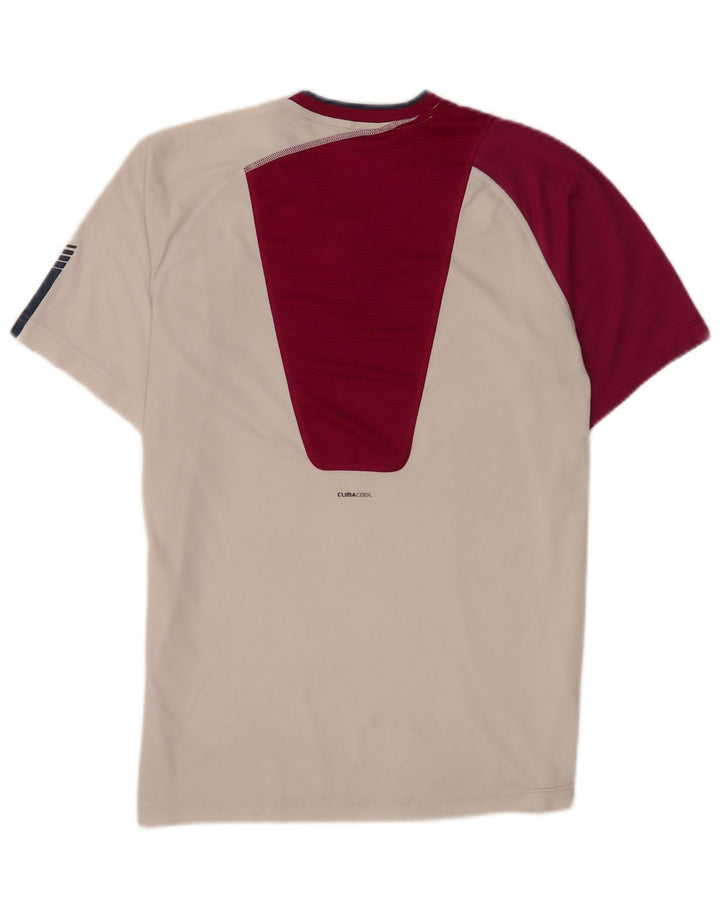 Adidas Mens Climacool Camiseta Top Médio Branco Colourblock Poliéster