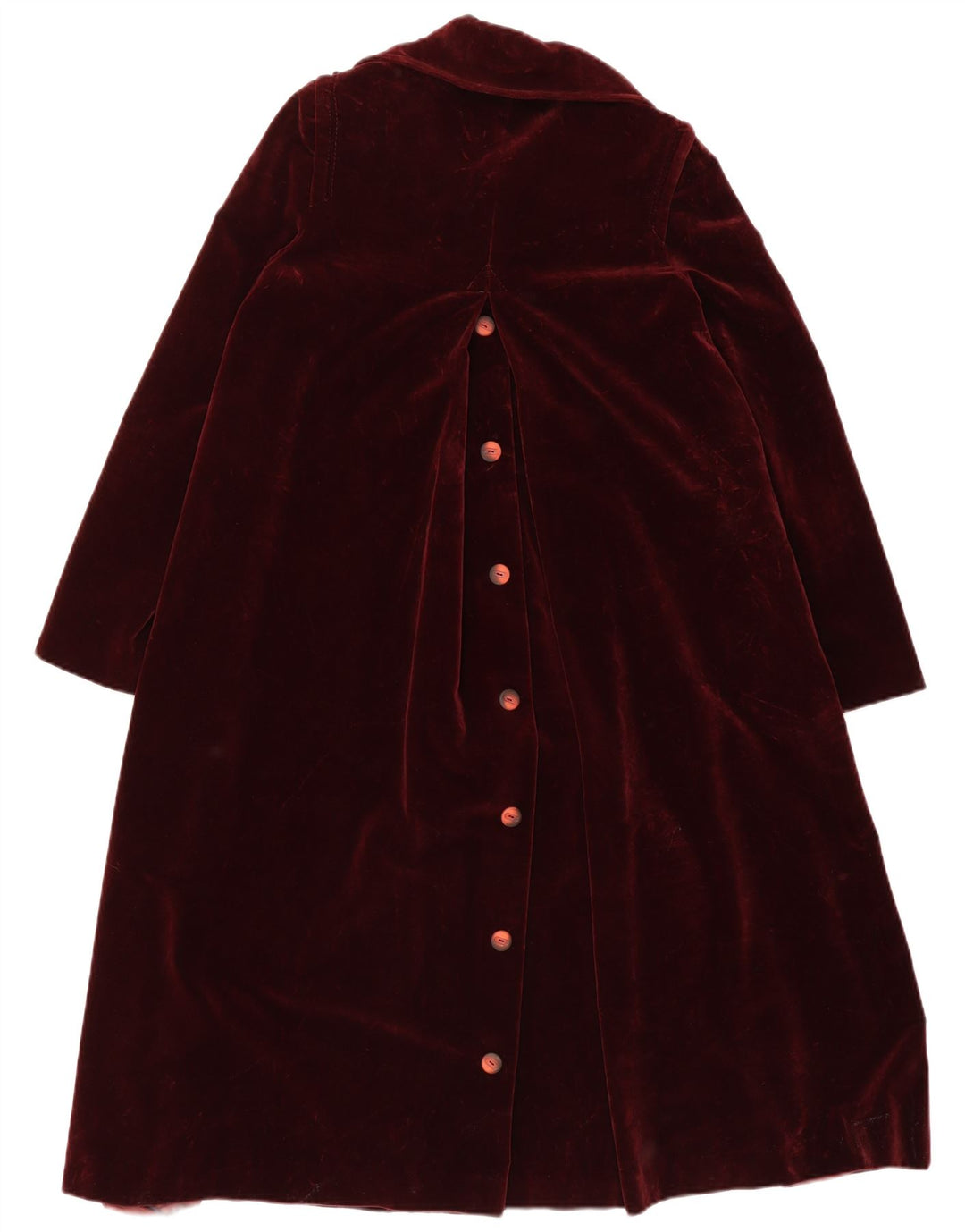 Sobretudo de veludo feminino vintage IT 46 grande Borgonha