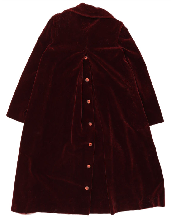 Sobretudo de veludo feminino vintage IT 46 grande Borgonha