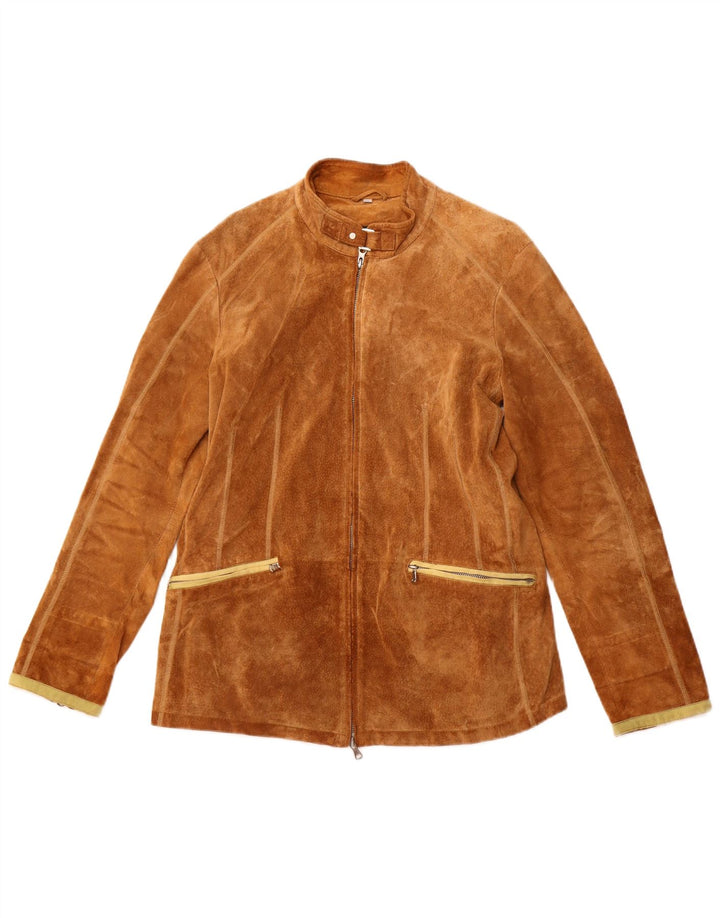 Jaqueta feminina VINTAGE de camurça IT 50 XL couro bege