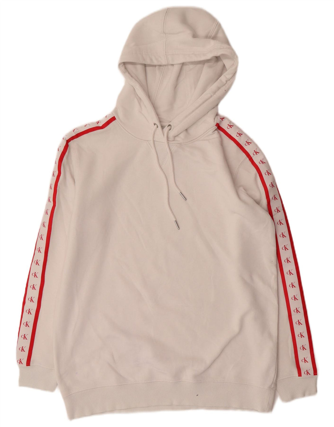 CALVIN KLEIN moletom com capuz gráfico masculino pequeno algodão branco