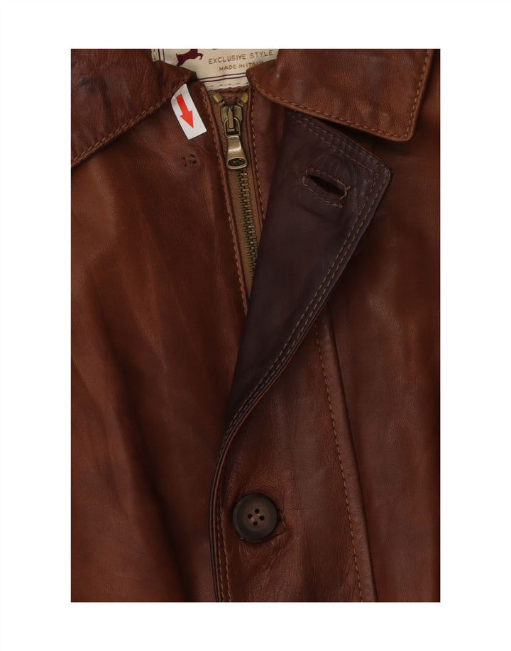 Jaqueta de couro masculina vintage UK 42 XL couro marrom