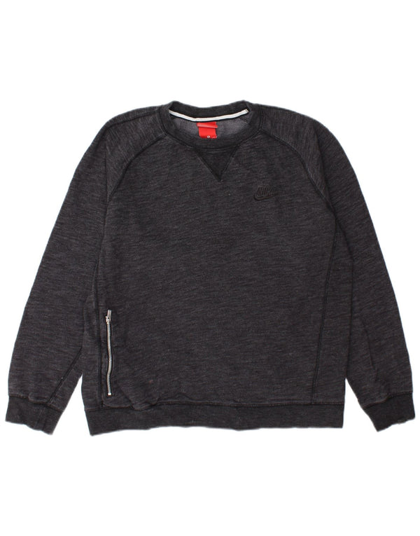 Nike masculino moletom jumper médio cinza manchado