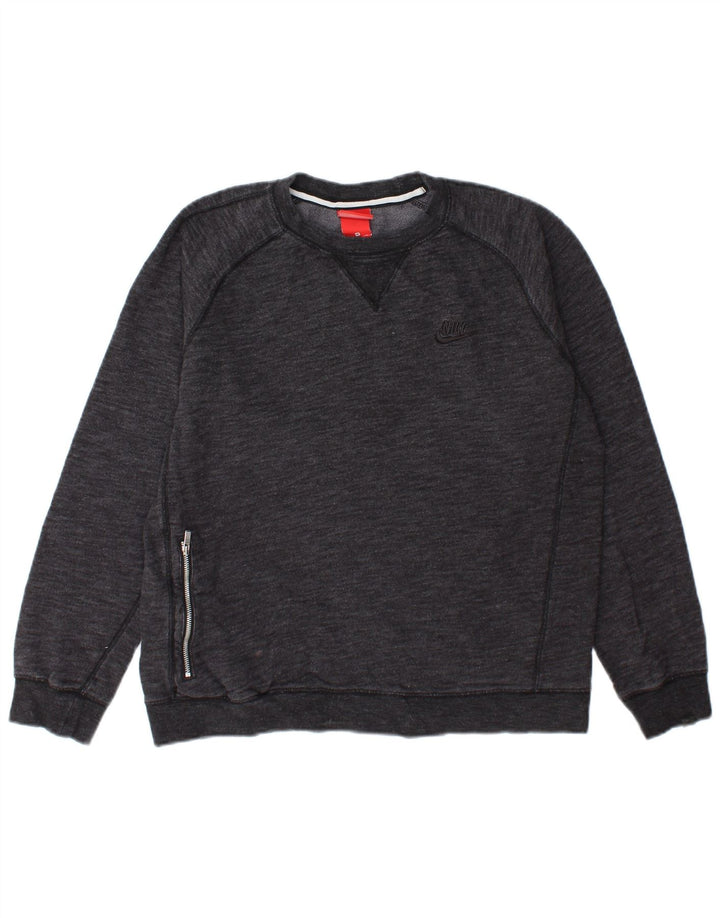 Nike masculino moletom jumper médio cinza manchado