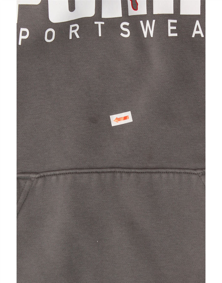 PUMA Boys Graphic Hoodie Jumper 13-14 Years Grey Cotton Vintage Puma and Second-Hand Puma from Messina Hembry 