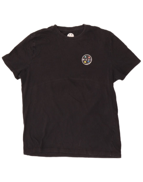 Camiseta gráfica masculina Maui and Sons grande preta