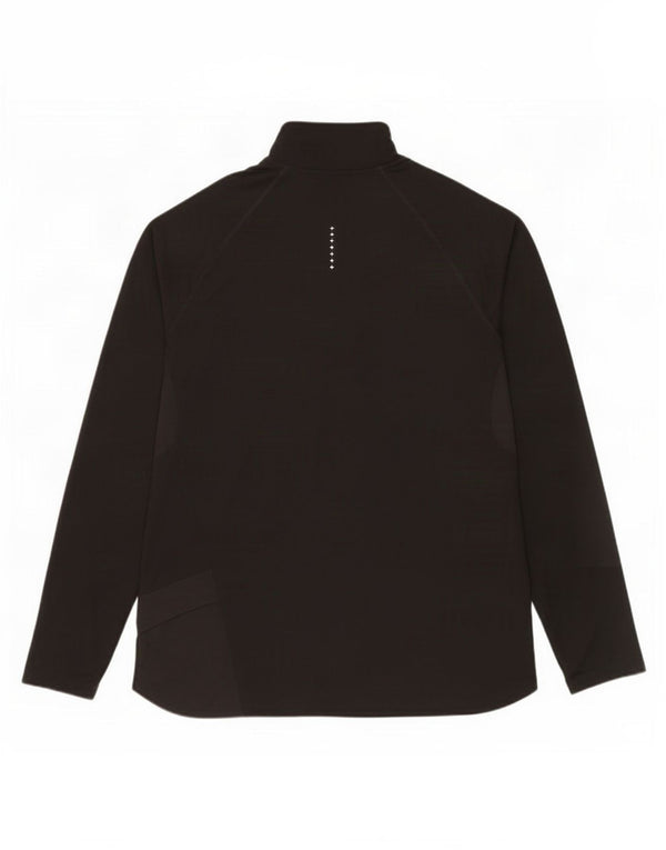 Puma Mens Zip Neck Pullover Treino Top Grande Preto