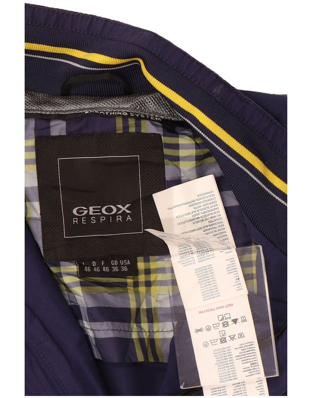 Geox Mens Respira Bomber Jacket UK 36 Pequeno Azul Marinho Poliamida