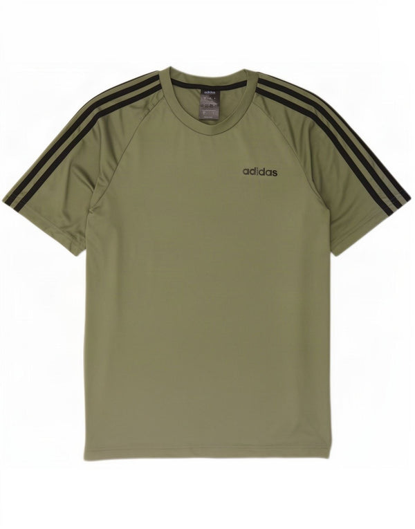Adidas Mens Camiseta Top Pequeno Poliéster Cáqui
