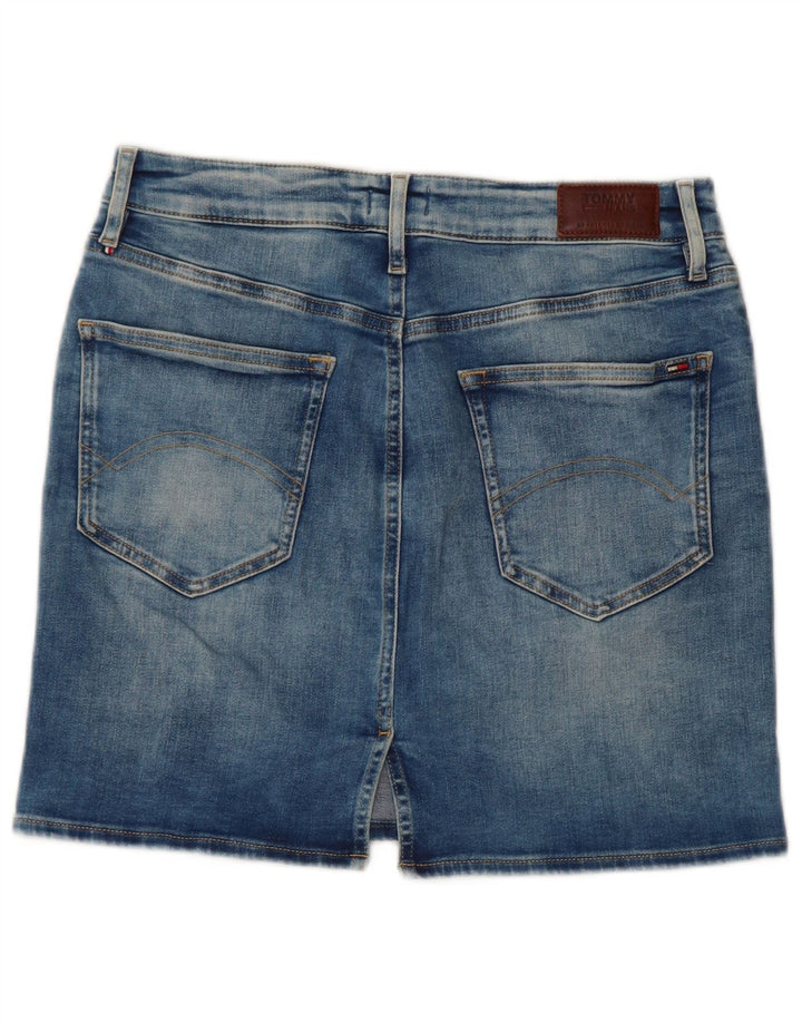 Mini saia jeans feminina Tommy Hilfiger W29 algodão azul médio