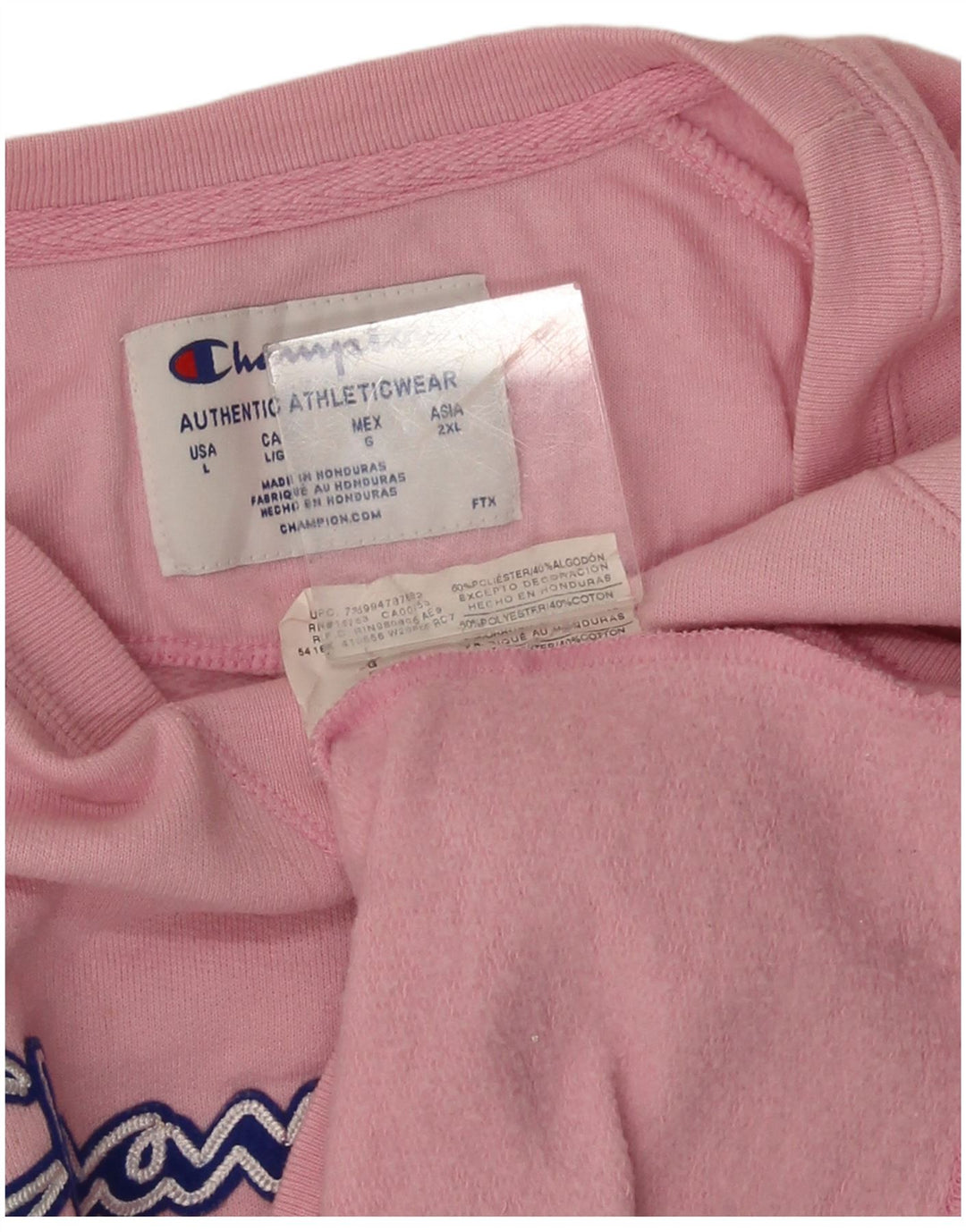 Jumper de moletom gráfico feminino Champion UK 16 grande poliéster rosa