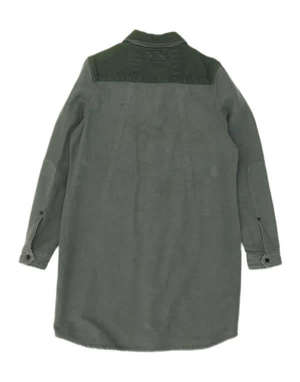 Camisa jeans masculina G-Star pequena de algodão verde