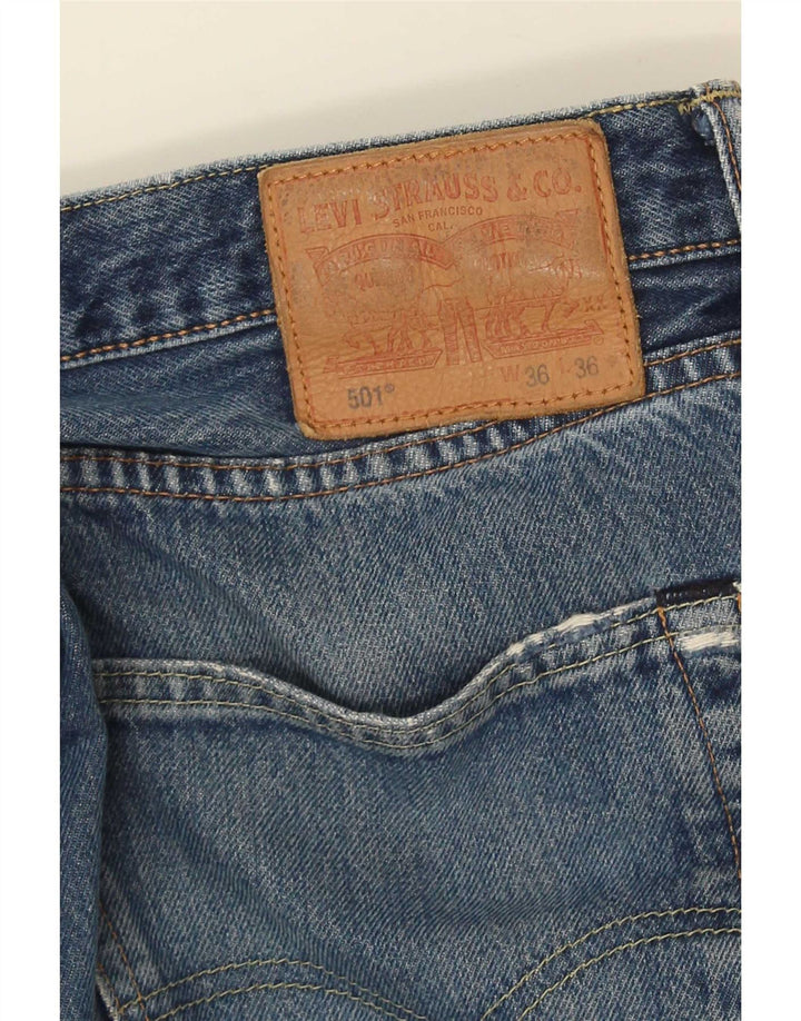 Jeans Levi's 501 Distressed Straight Masculino W36 L31 Azul