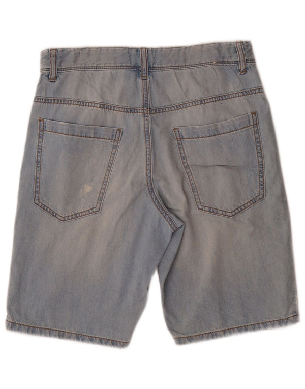 Benetton Boys Shorts Jeans 11-12 Anos 2XL W28 Azul Algodão