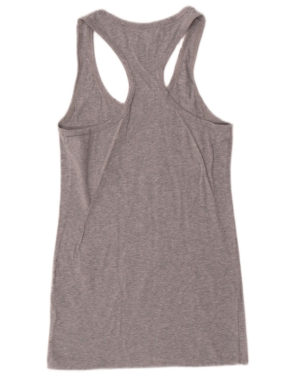 Nike Womens Slim Fit Graphic Vest Top UK 8/10 Small Grey