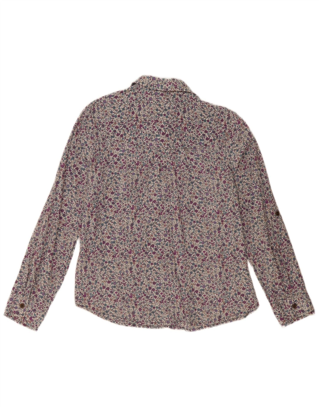 Camisa feminina Marks & Spencer Reino Unido 12 algodão floral multicolorido médio