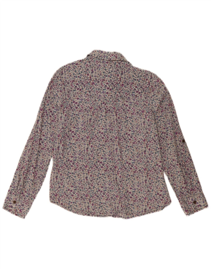 Camisa feminina Marks & Spencer Reino Unido 12 algodão floral multicolorido médio