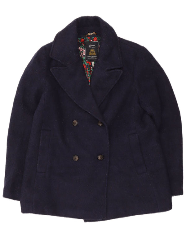 Joules Womens Pea Coat UK 12 Poliéster Azul Marinho Médio