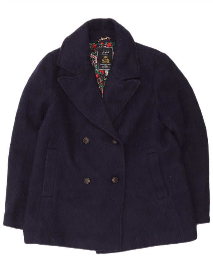 Joules Womens Pea Coat UK 12 Poliéster Azul Marinho Médio