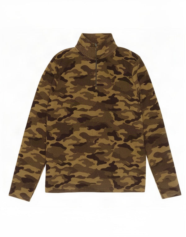 Mountain Warehouse Mens Zip Neck Fleece Jumper XS Camuflagem Verde