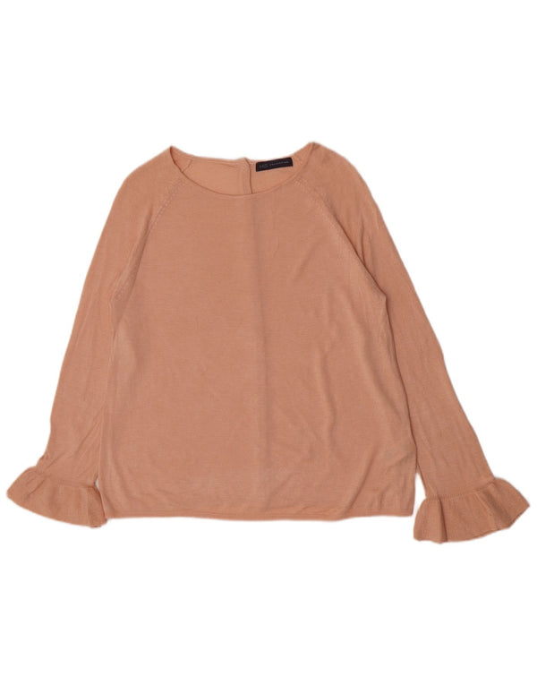 Suéter feminino Marks & Spencer com gola canoa Reino Unido 12 acrílico rosa médio